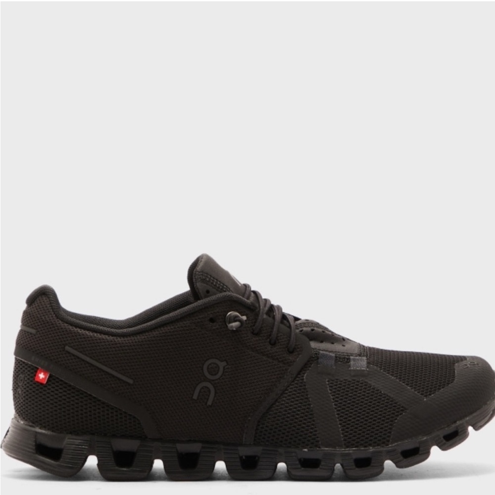 On Running Black Athletic Shoes with Sleek Design